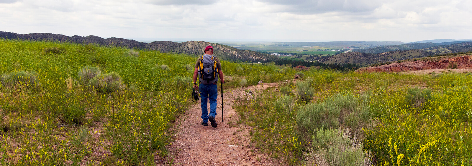 A traveler on the Old Quarry Trail.